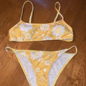 Yellow and White Floral Bikini from SHEIN
